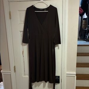 Eddie Bauer Brown Long Sleeve Dress